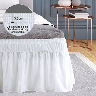Polyester Brushed Bed Skirt with Elastic Dust Ruffles 16" Drop Queen 60" x 80"