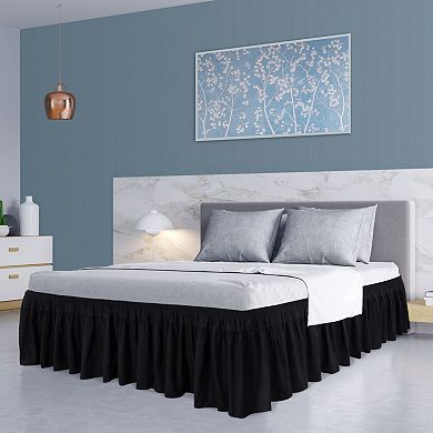 Polyester Brushed Bed Skirt with Elastic Dust Ruffles 16" Drop Queen 60" x 80"