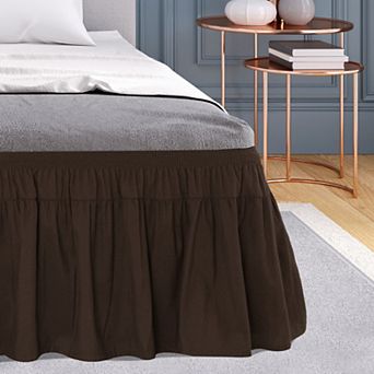 Polyester Brushed Bed Skirt with Elastic Dust Ruffles 16" Drop Queen 60" x 80"