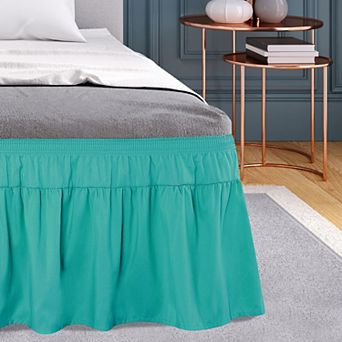 Polyester Brushed Bed Skirt with Elastic Dust Ruffles 16" Drop Queen 60" x 80"