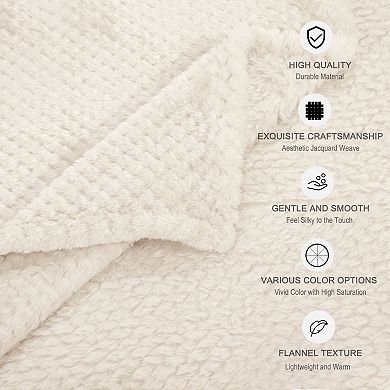 Soft Mesh Flannel Fleece Blanket Plush Full 70"x78"