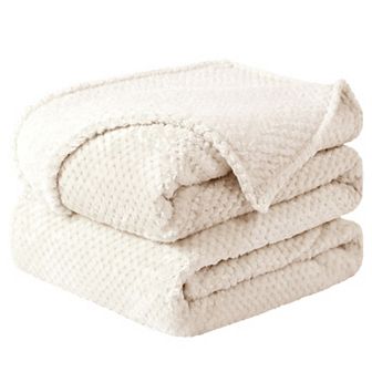 Soft Mesh Flannel Fleece Blanket Plush Full 70"x78"