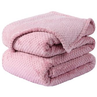 Soft Mesh Flannel Fleece Blanket Plush Full 70"x78"