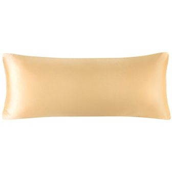 1 pc Luxury Silky Smooth Soft Long Satin Solid Pillow Case with Zipper Closure Body 20" x 60"