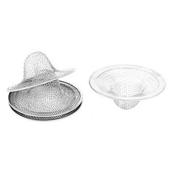Home Kitchen Bathroom Mesh Hole Basin Sink Drain Strainer 4 pc Silver Tone