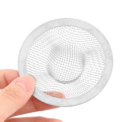 Home Kitchen Bathroom Mesh Hole Basin Sink Drain Strainer 4pcs Silver Tone