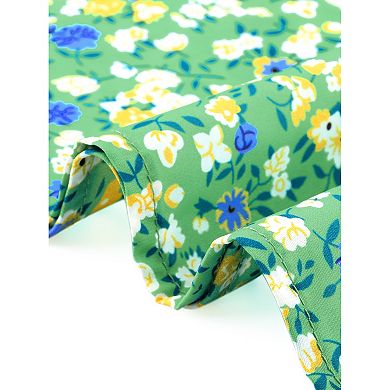 Women's Plus Size Floral Tops V Neck Ruffle Short Sleeve Blouses Chic Summer Tops