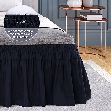 Polyester Brushed Bed Skirt Elastic Dust Ruffles 16 Inch Drop Full 54" x 75"