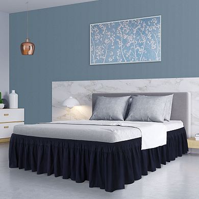 Polyester Brushed Bed Skirt Elastic Dust Ruffles 16 Inch Drop Full 54" x 75"