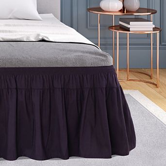 Polyester Brushed Bed Skirt Elastic Dust Ruffles 16 Inch Drop Full 54" X 75"
