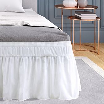 Polyester Brushed Bed Skirt Elastic Dust Ruffles 16 Inch Drop Full 54" x 75"