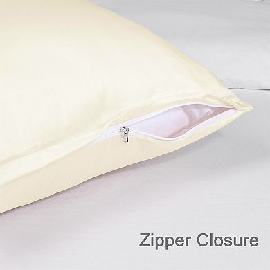 Zippered Silky Satin Long Body Pillow Cases Covers Body 20"x54"