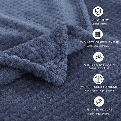 Soft Mesh Flannel Fleece Blanket Plush Full/Queen 78"x90"