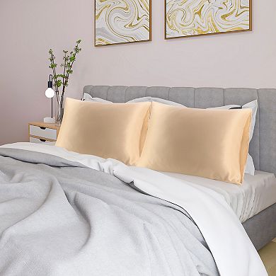 Luxury Satin Pillowcases Silky Set Of 2 King 20" X 36"