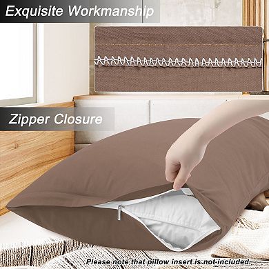 Pillow Cases Zipper Covers Egyptian Cotton For Hair and Skin 20"x48"