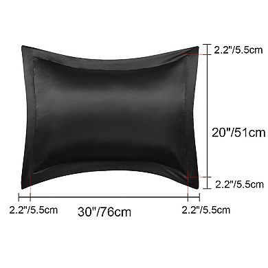 2 Pcs Pillow Shams Satin Pillow Cases Queen 20"x30" Oxford Pillowcases