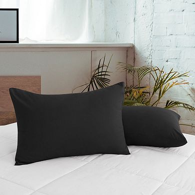 Zippered 100% Brushed Microfiber Polyester Soft Pillow Cases 2 Pcs King 20" X 36"
