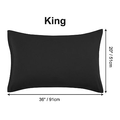 Zippered 100% Brushed Microfiber Polyester Soft Pillow Cases 2 Pcs King 20" X 36"