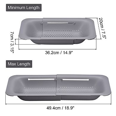 Collapsible Colander Over the Sink Strainer Extendable Basket Set 2 Pcs