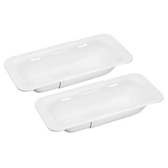 Collapsible Colander Over the Sink Strainer Extendable Basket Set 2 pc