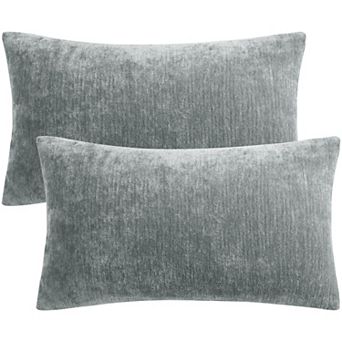 Water Repellent Square Chenille Throw Pillow Covers Set Of 2, 12" X 20"