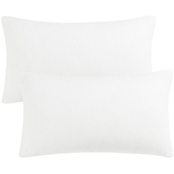 Water Repellent Square Chenille Throw Pillow Covers Set Of 2, 12" X 20"