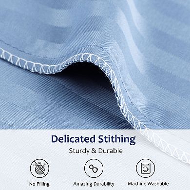 Soft 100GSM Striped Bed Fitted Sheets 16 Inch Deep Pocket Queen 59"W x 80"L