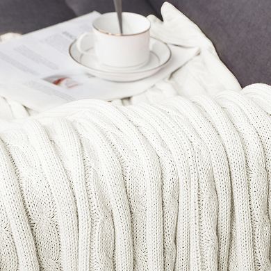 Cotton Knitted Blanket Throw Blanket 47"x70"