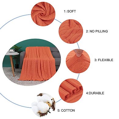 Cotton Knitted Blanket Throw Blanket 47"x70"