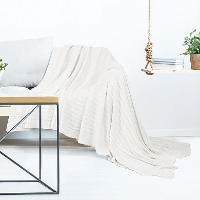 Cotton Knitted Blanket Throw Blanket 47"x70"