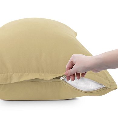 Soft Microfiber Zippered Pillowcase Set of 2 Standard 20" x 26"