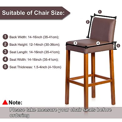 Stretch Spandex Bar Stool Cover for Bar Height Side Chair Slipcovers 2Pcs
