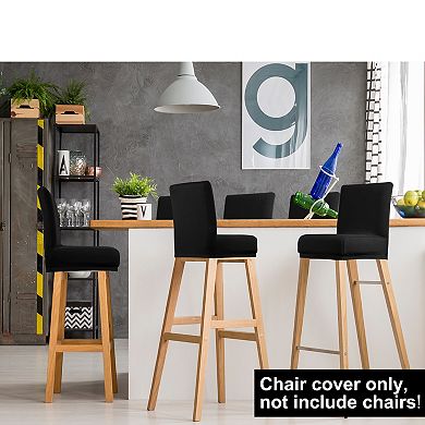 Stretch Spandex Bar Stool Cover for Bar Height Side Chair Slipcovers 2Pcs