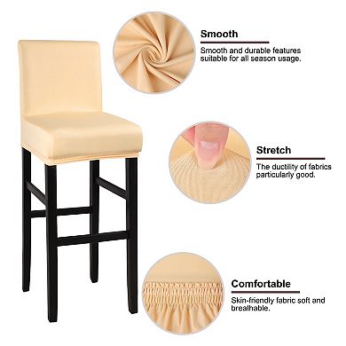 Stretch Spandex Bar Stool Cover for Bar Height Side Chair Slipcovers 2Pcs