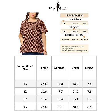 Women's Plus T Shirts Round Neck Geometry Printed Pullover Tops
