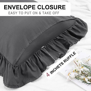 Cotton Body Ruffled Pillowcases 1 Pc Soft Envelope Closure Body 20"x48"