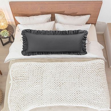 Cotton Body Ruffled Pillowcases 1 Pc Soft Envelope Closure Body 20"x48"