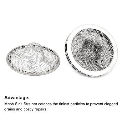Bathroom Metal Net Hole Basin Sink Drain Filter Strainer Basket 2.8" Dia 6pcs Silver Tone