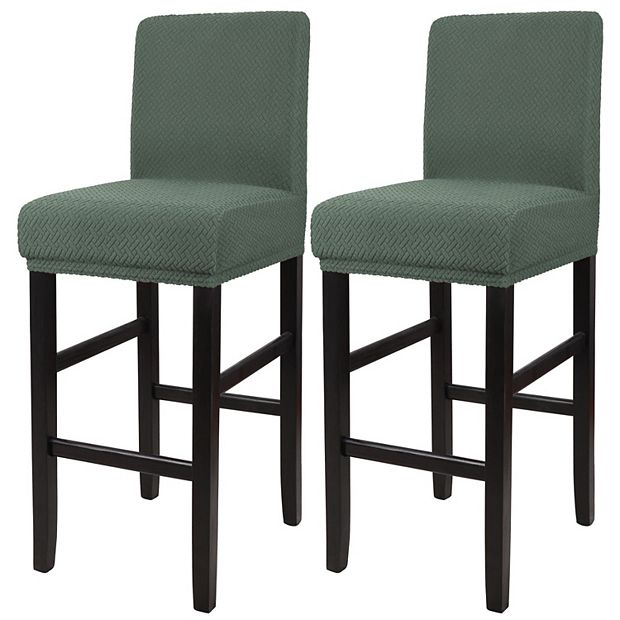 Stretch Bar Stool Covers for Counter Short Back Chair Slipcovers 4Pcs