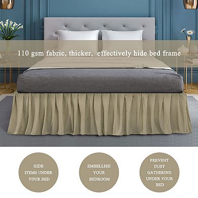 Polyester Bed Skirts 16" Drop Ruffled Brushed Soft Platform Full 54" x 75"