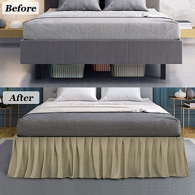 Polyester Bed Skirts 16" Drop Ruffled Brushed Soft Platform Full 54" x 75"