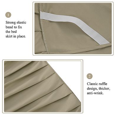 Polyester Bed Skirts 16" Drop Ruffled Brushed Soft Platform Full 54" x 75"