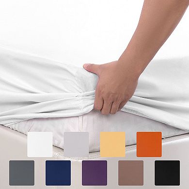 Breathable Fitted Sheets Durable Comfortable Bottom Shee15" Large Pocket Cotton Full 74" x 53"(L*W)