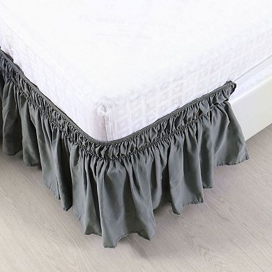 Base Valance Sheet Polyester Wrap Around Dust Ruffle 15" Drop Elastic Bedding Full 54" x 75"