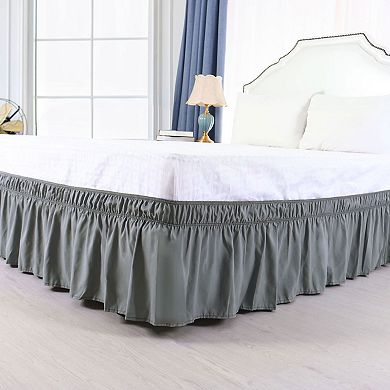 Base Valance Sheet Polyester Wrap Around Dust Ruffle 15" Drop Elastic Bedding Full 54" x 75"