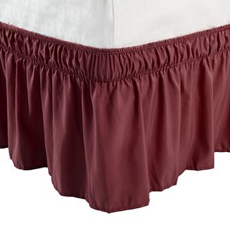 Base Valance Sheet Polyester Wrap Around Dust Ruffle 15" Drop Elastic Bedding Full 54" x 75"