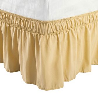 Base Valance Sheet Polyester Wrap Around Dust Ruffle 15" Drop Elastic Bedding Full 54" x 75"