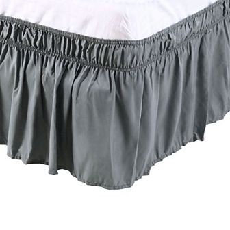 Base Valance Sheet Polyester Wrap Around Dust Ruffle 15" Drop Elastic Bedding Full 54" x 75"
