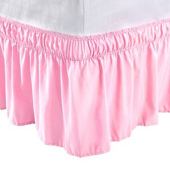 Base Valance Sheet Polyester Wrap Around Dust Ruffle 15" Drop Elastic Bedding Full 54" x 75"