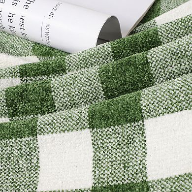 Chenille Throw Blankets Tassel Plaid Throw 50"x60"